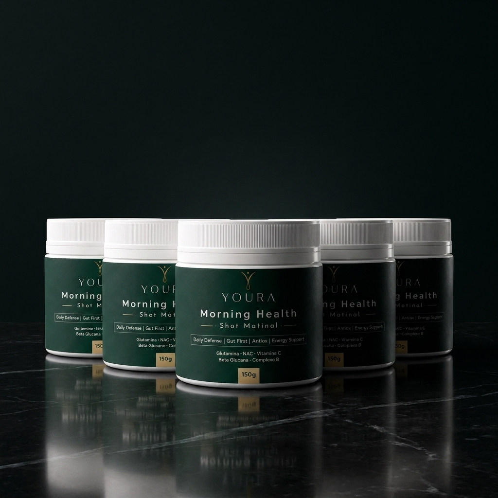 Combo com 5 potes YOURA Morning Health Shot Matinal