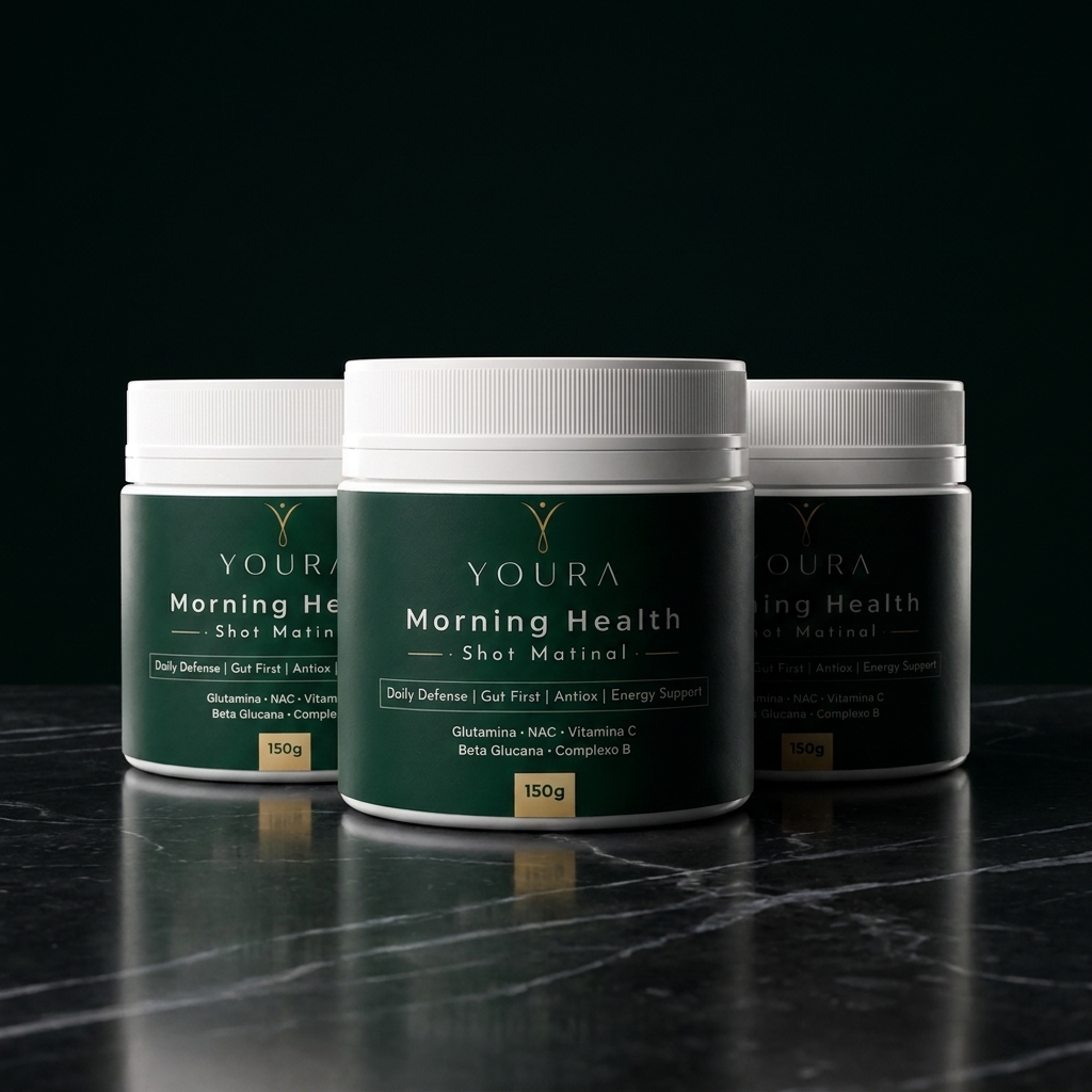 Combo com 3 potes YOURA Morning Health Shot Matinal